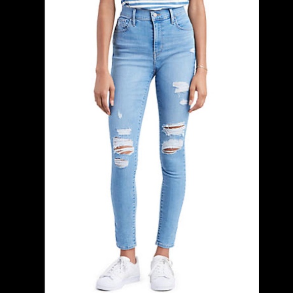 Levi's Denim - Levi’s Mile High Super Skinny Crop Distresse